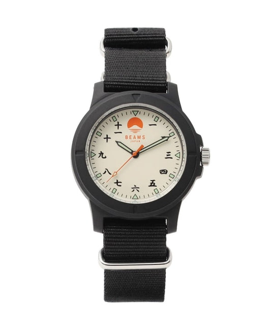 BEAMS JAPAN KANJI NUMBER WRIST WATCH (BLACK)