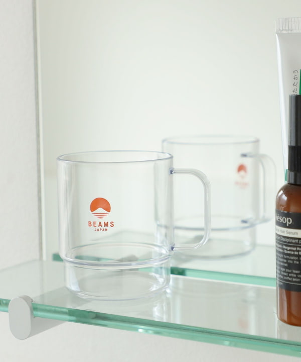 BEAMS JAPAN STACKING MUG CLEAR (CLEAR×ORANGE)