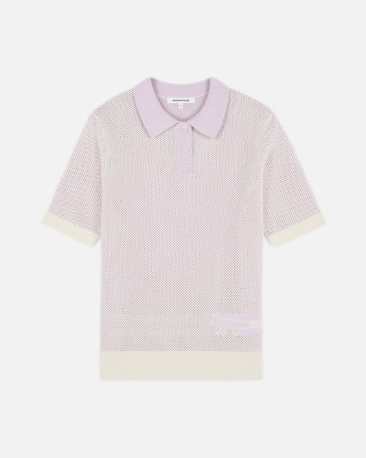 FLASH FOX KNITTED MESH POLO (LILAC)