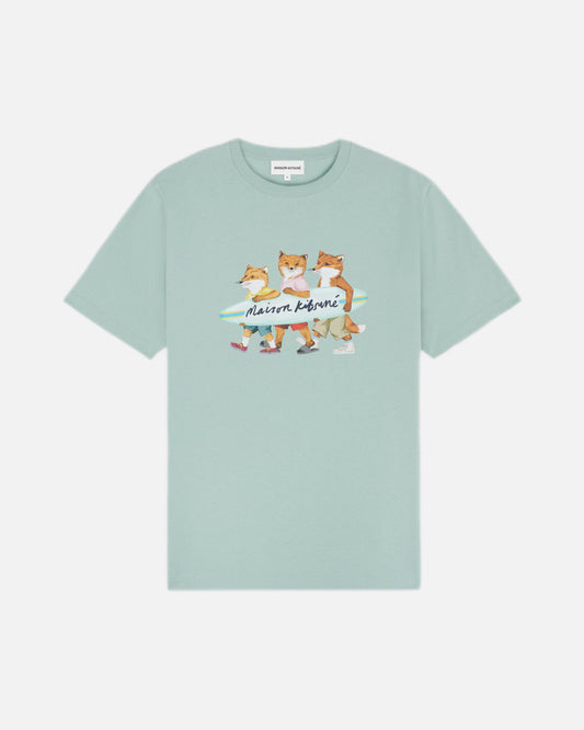 SURFING FOXES COMFORT TEE-SHIRT (SEAFOAM BLUE)