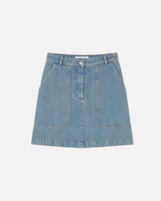 MINI DENIM SKIRT (LIGHT STONE INDIGO)