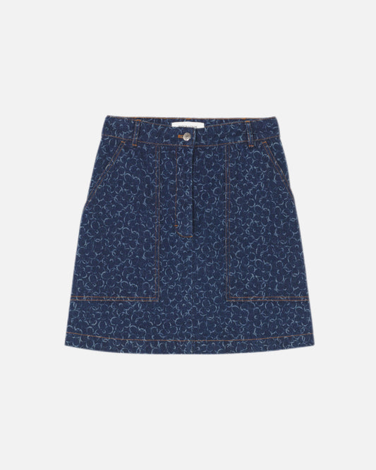 MINI DENIM SKIRT (LASER PRINT)