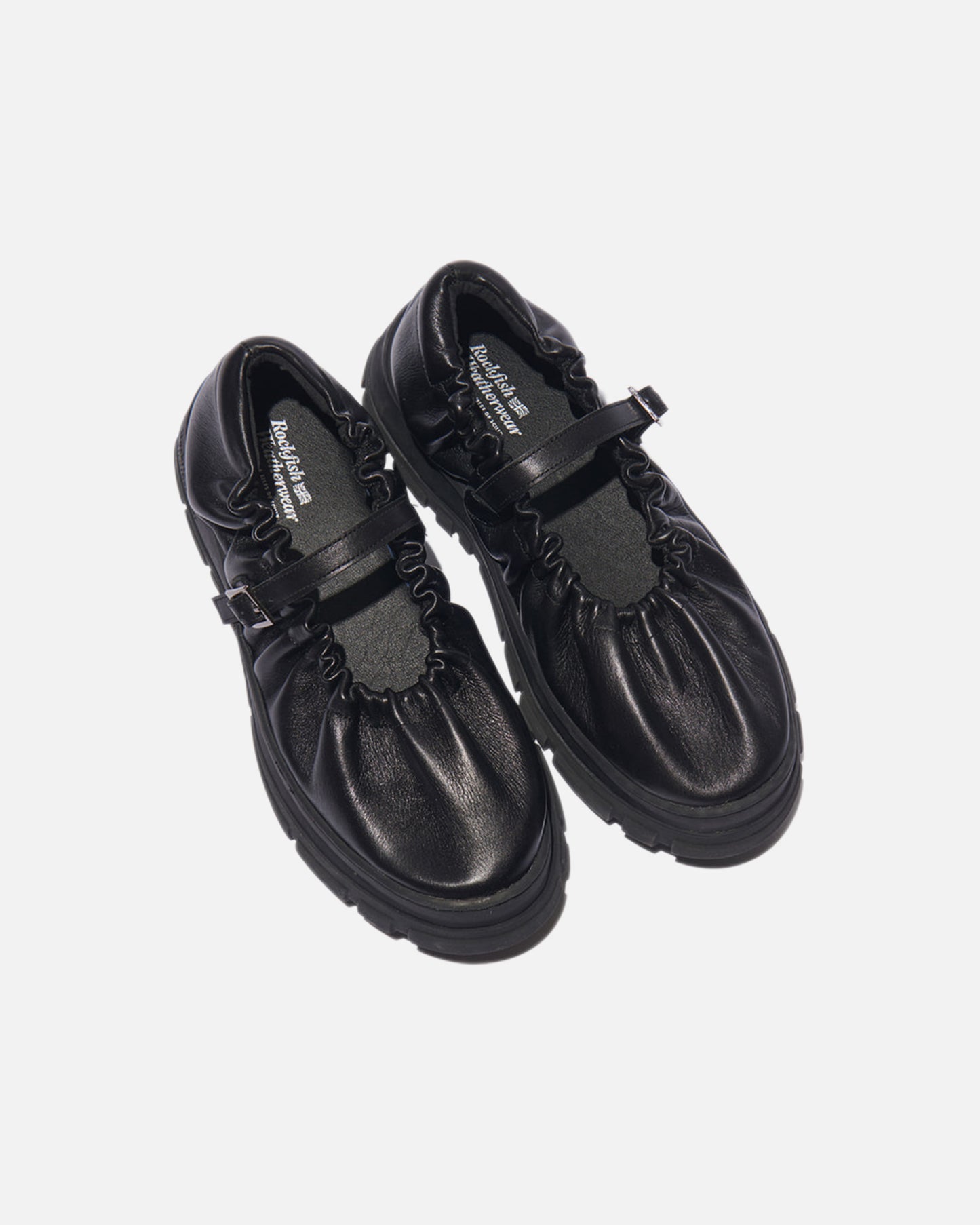 FLATFORM SCRUNCH MARYJANE (BLACK LEATHER)