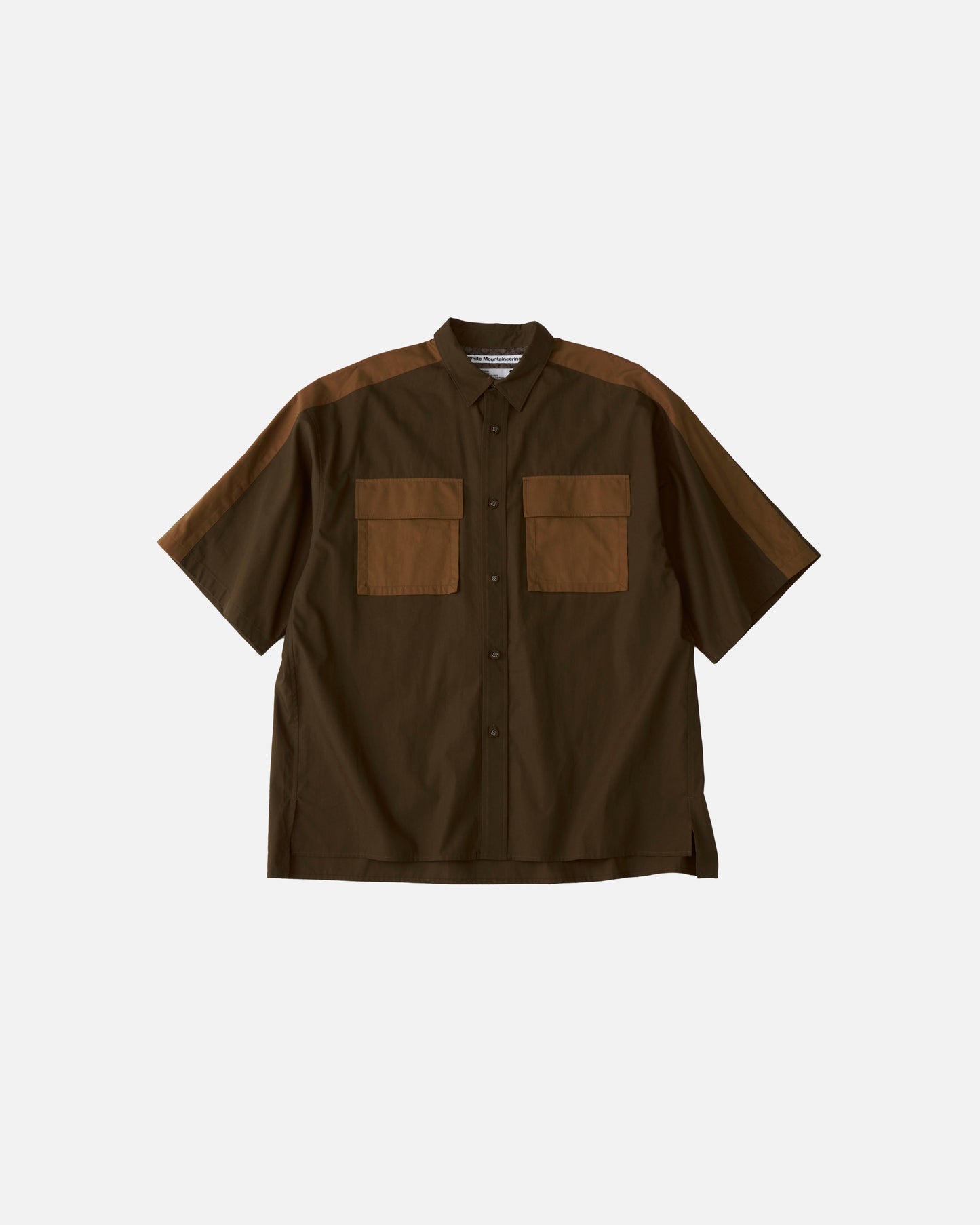 CONTRAST SHORT SLEEVE SHIRT (BROWN)