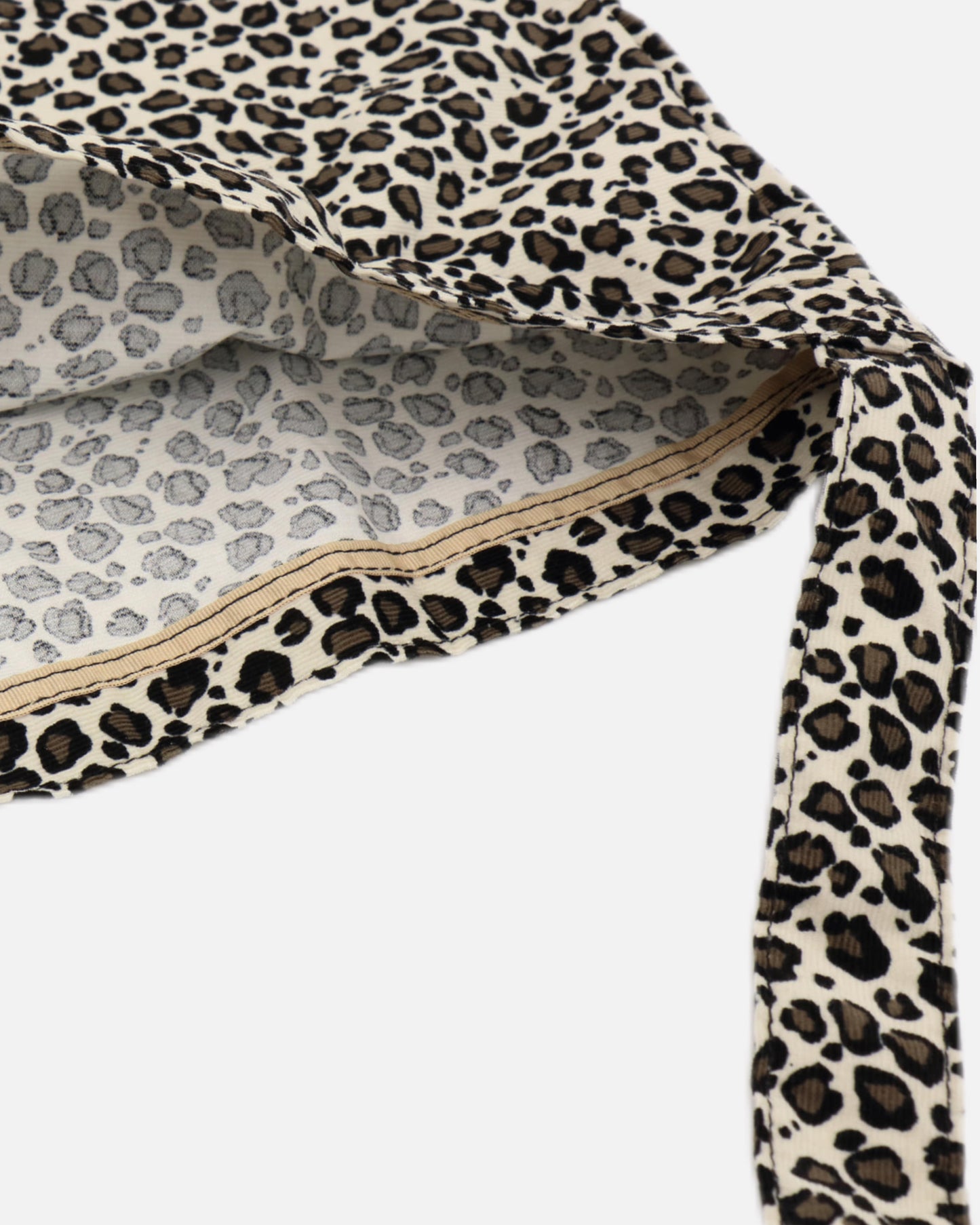 LEOPARD CORDUROY ECO BAG (WHITE)