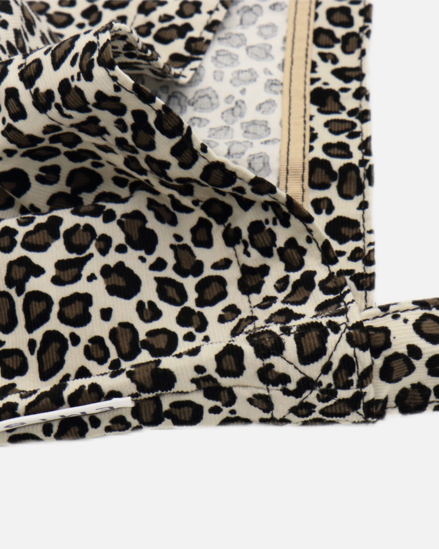 LEOPARD CORDUROY ECO BAG (WHITE)