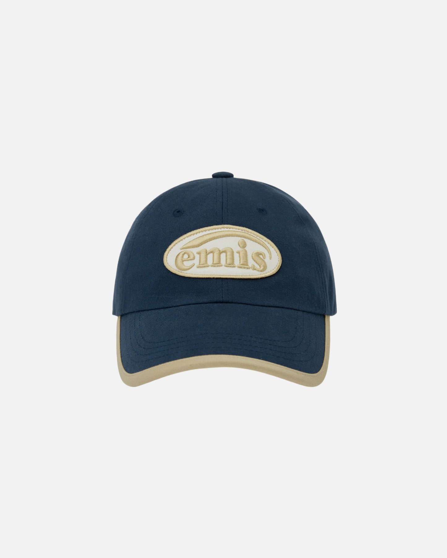 BEIGE TRIMMING BALL CAP (NAVY)