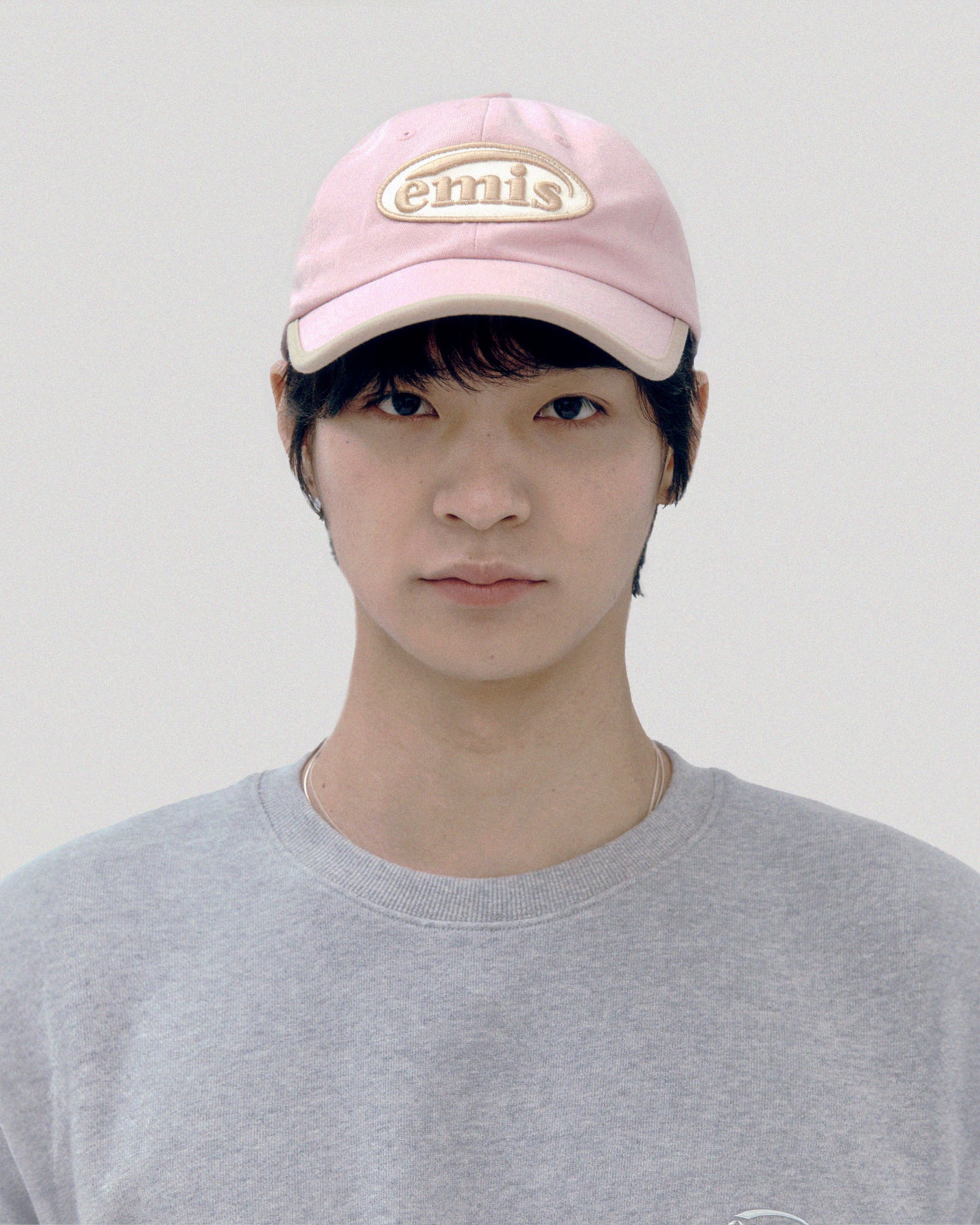 BEIGE TRIMMING BALL CAP (PINK)