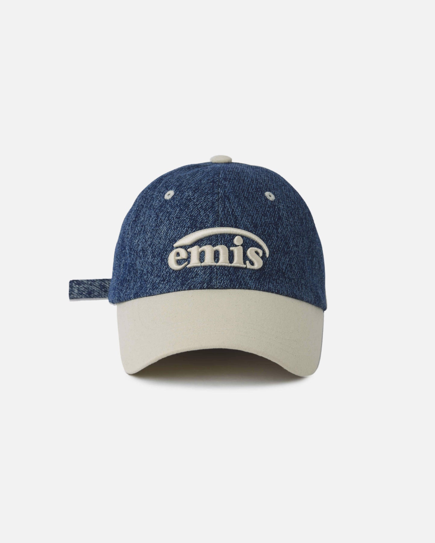 NEW LOGO DENIM BALL CAP (DARK BLUE DENIM/IVORY)