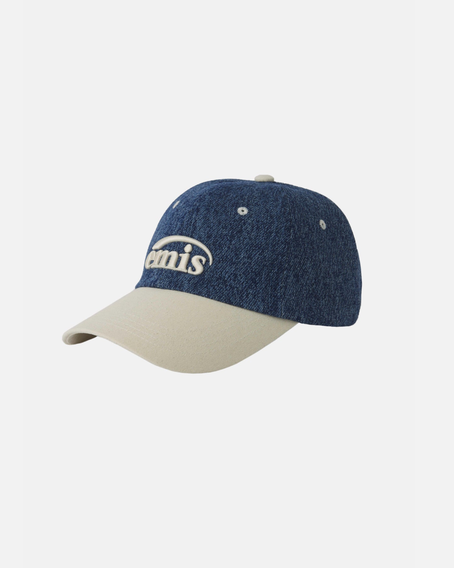 NEW LOGO DENIM BALL CAP (DARK BLUE DENIM/IVORY)