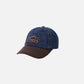 WASHED DENIM BALL CAP (BLUE/BROWN)