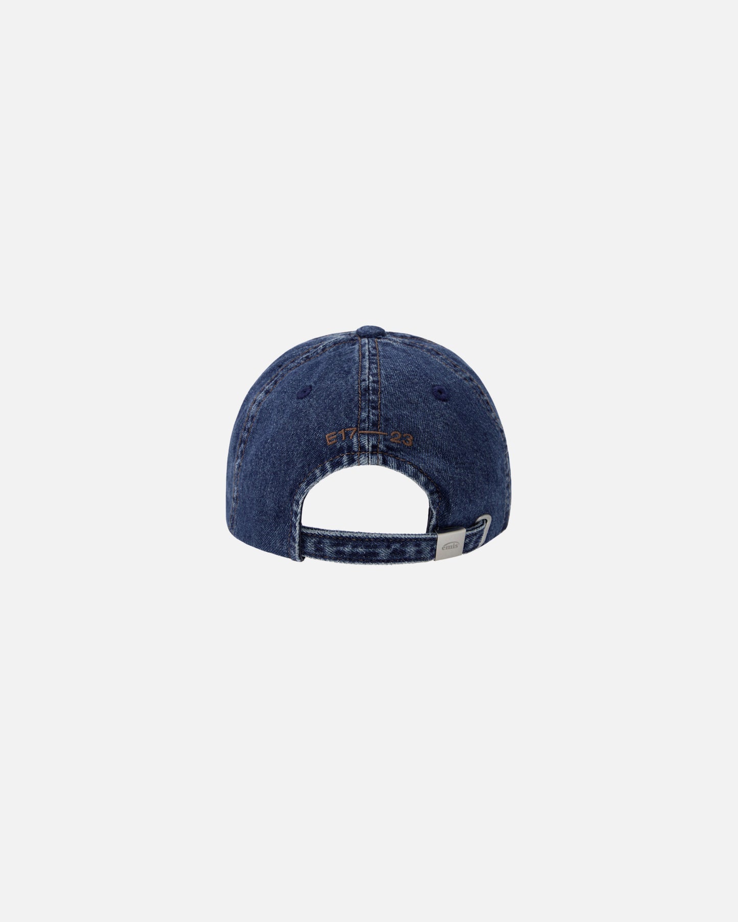 WASHED DENIM BALL CAP (BLUE/BROWN)