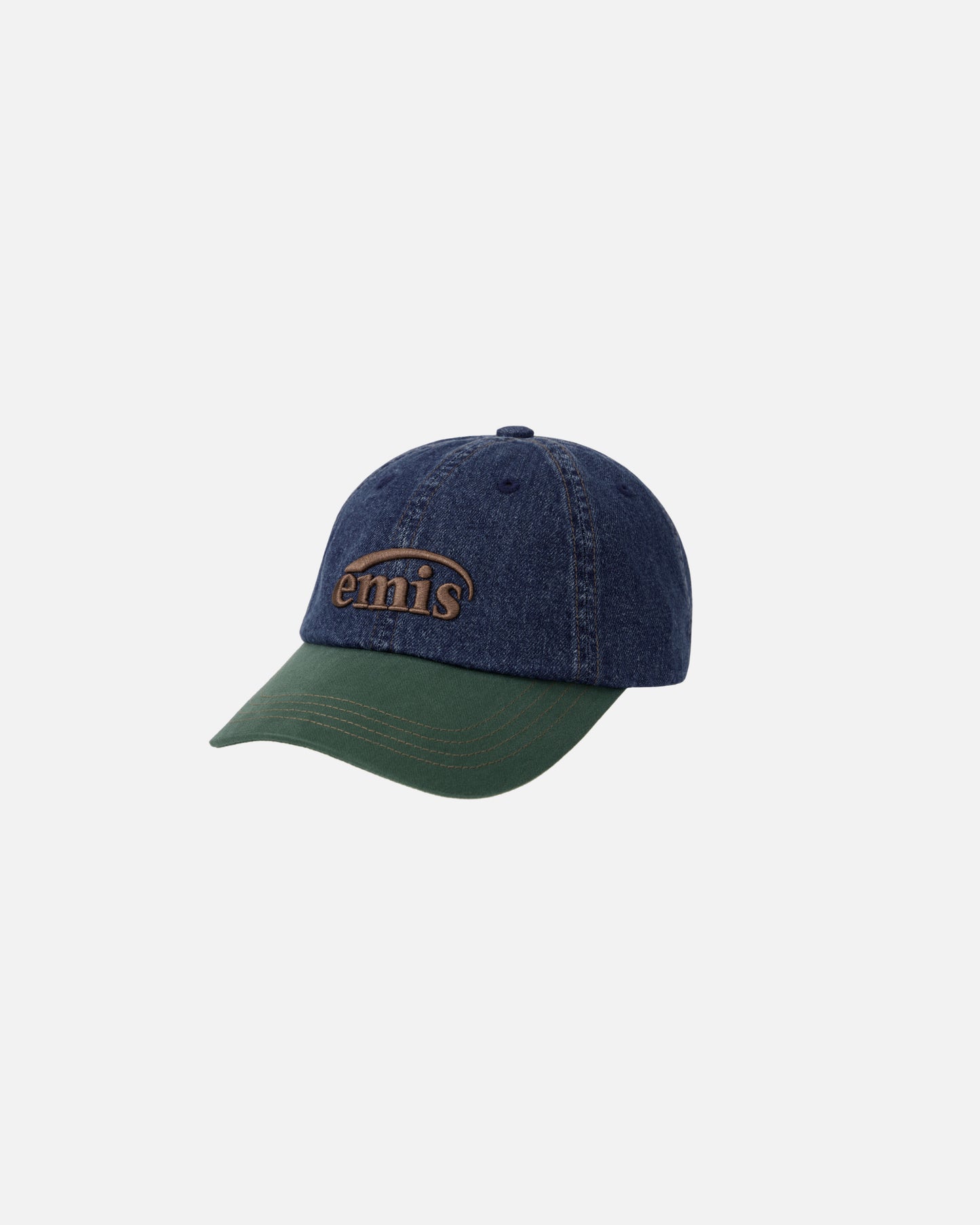 WASHED DENIM BALL CAP (BLUE/GREEN)