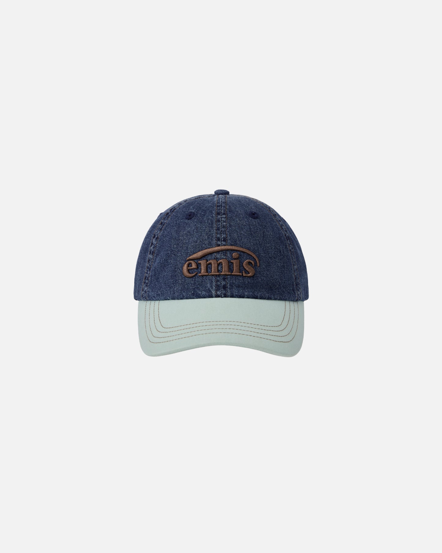 WASHED DENIM BALL CAP (BLUE/MINT)