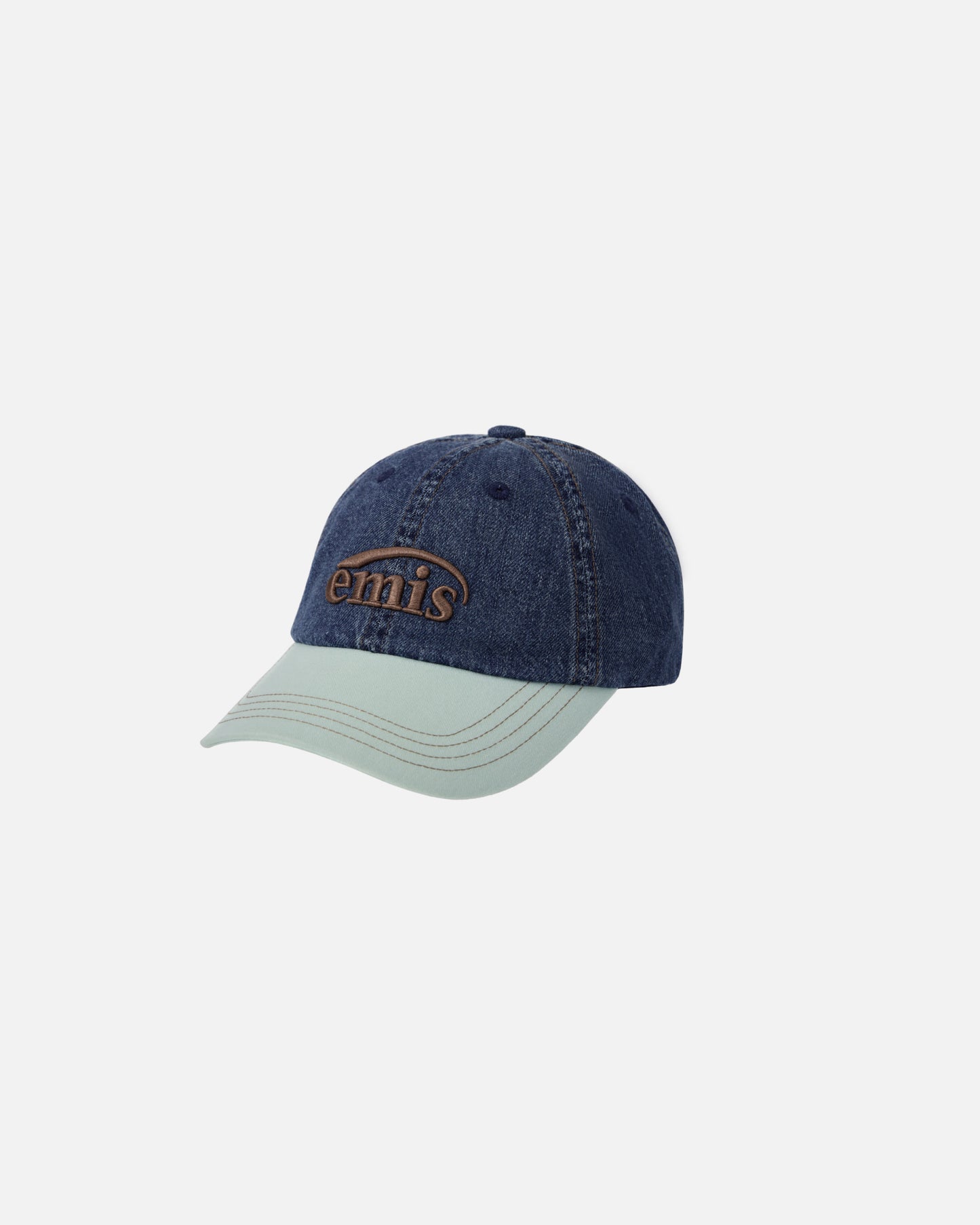 WASHED DENIM BALL CAP (BLUE/MINT)