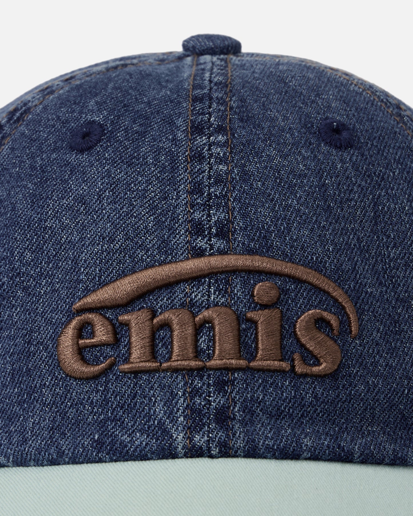 WASHED DENIM BALL CAP (BLUE/MINT)