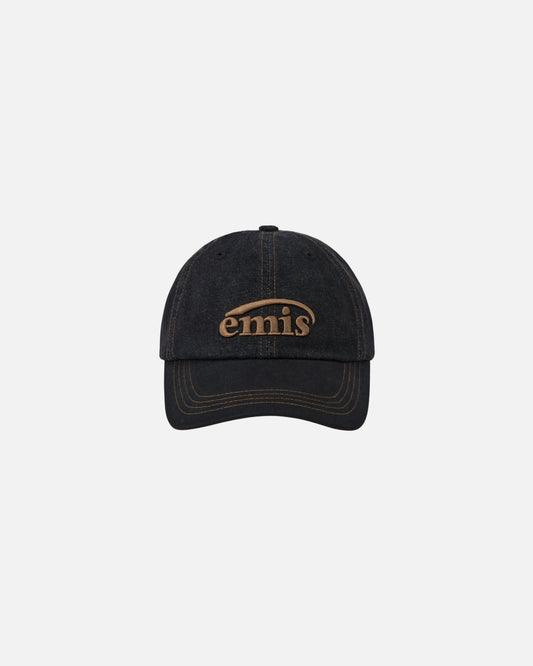 WASHED DENIM BALL CAP (GRAY/BLACK)