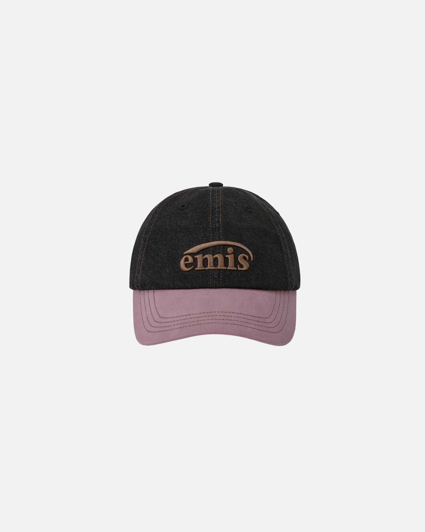 WASHED DENIM BALL CAP (GRAY/PINK)