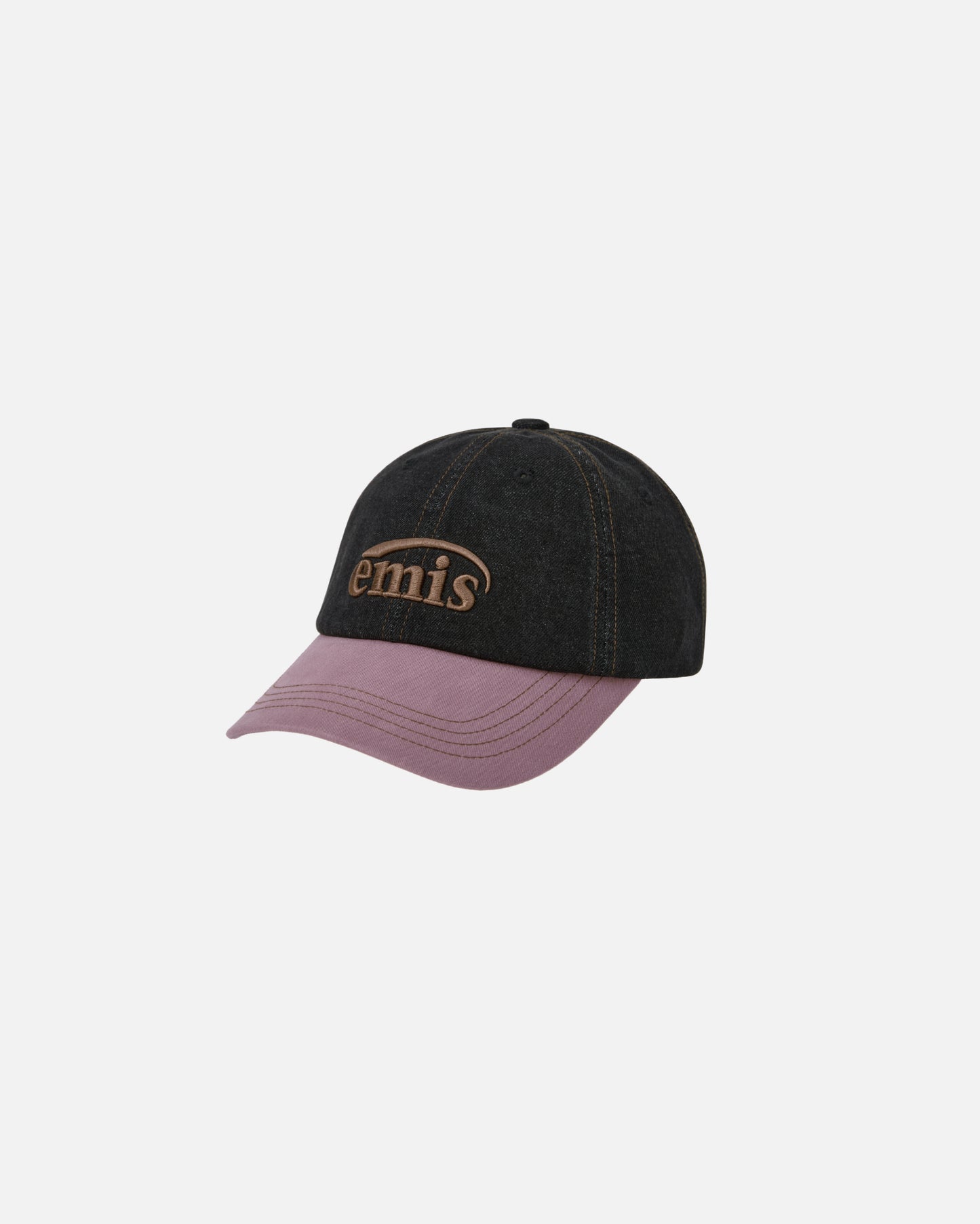 WASHED DENIM BALL CAP (GRAY/PINK)