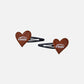 HEART HAIRPIN (BROWN)