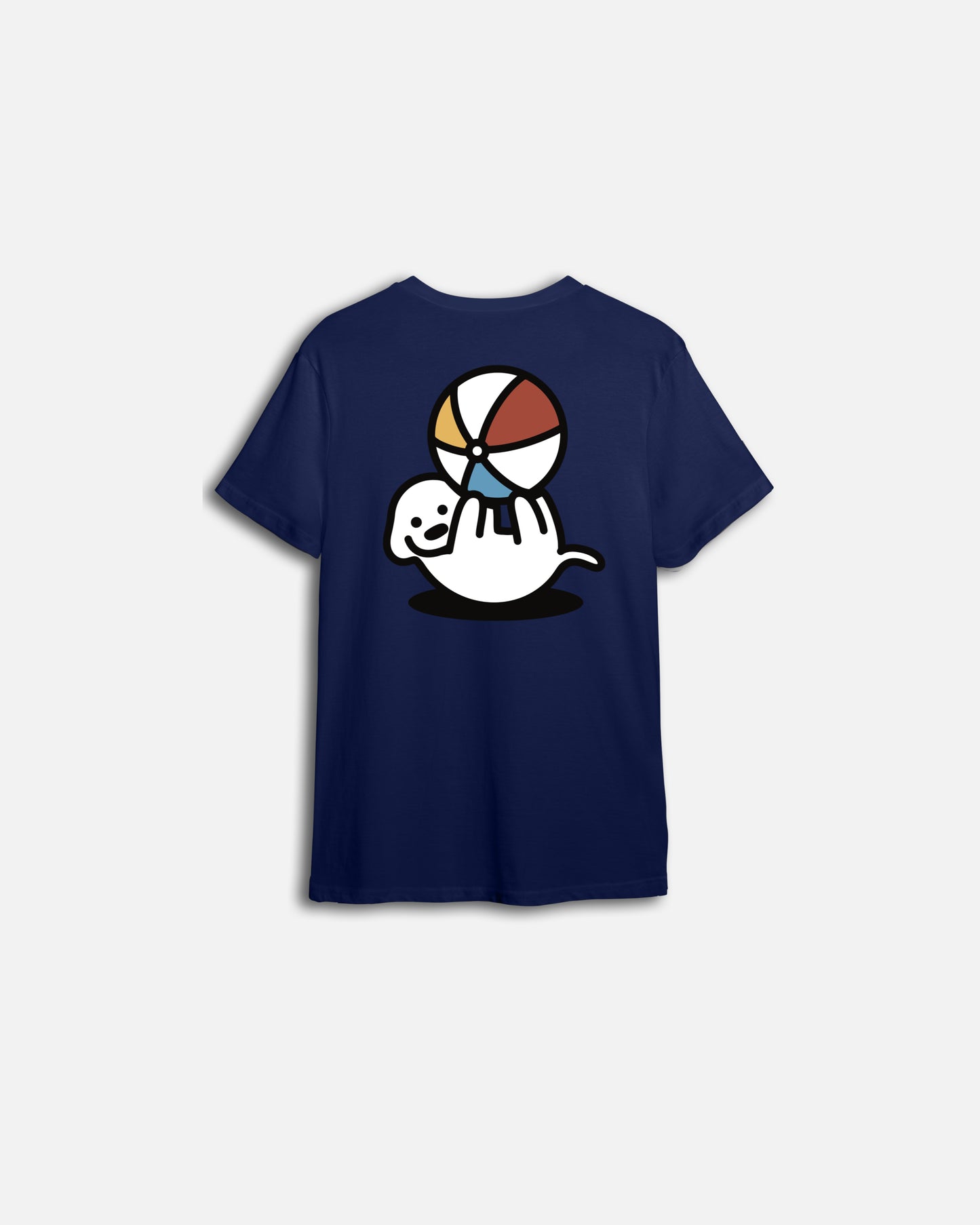 ADULT PRINTED T-SHIRT PLAYING BALL (NAVY)