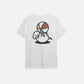 ADULT PRINTED T-SHIRT PLAYING BALL (WHITE)