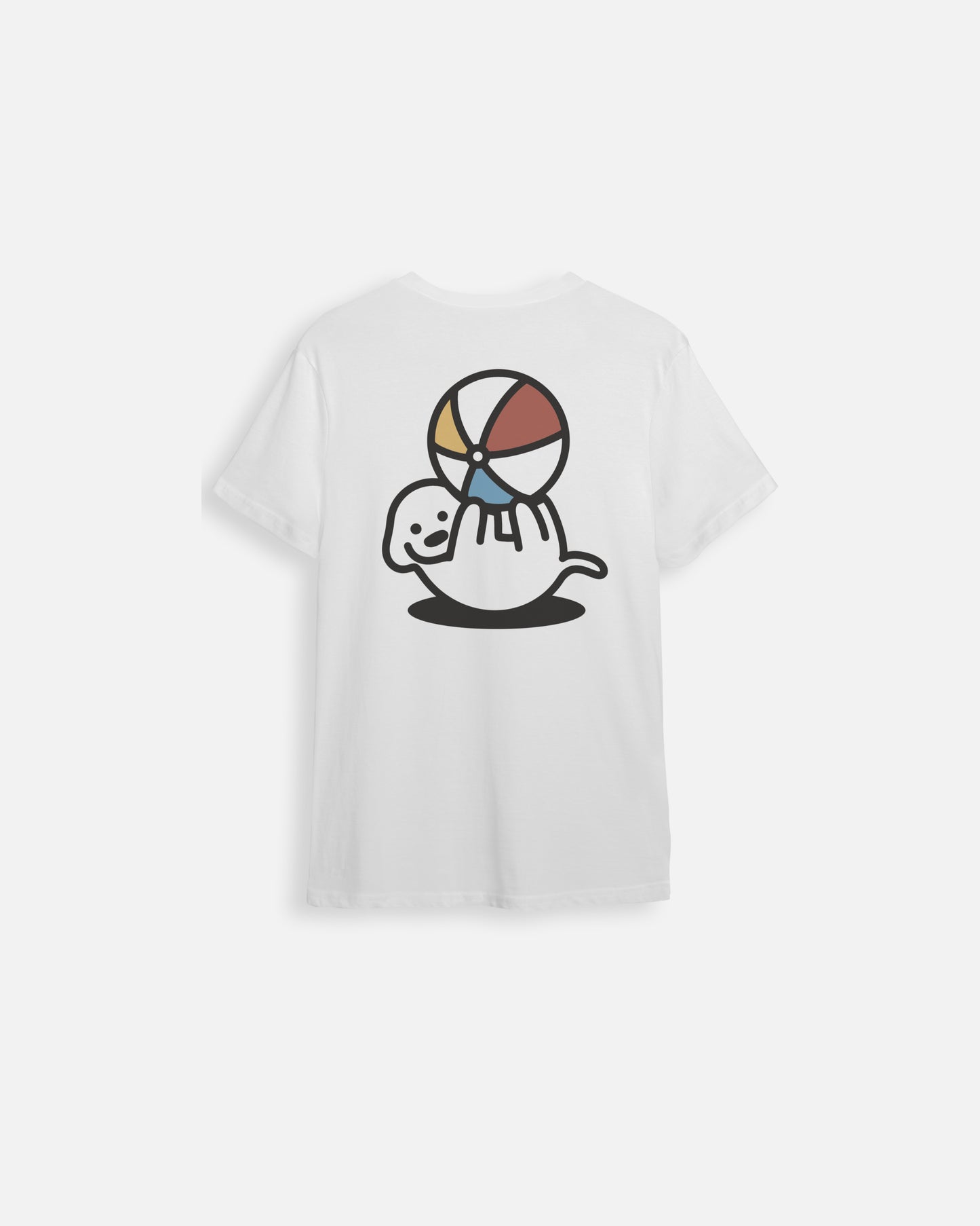 ADULT PRINTED T-SHIRT PLAYING BALL (WHITE)