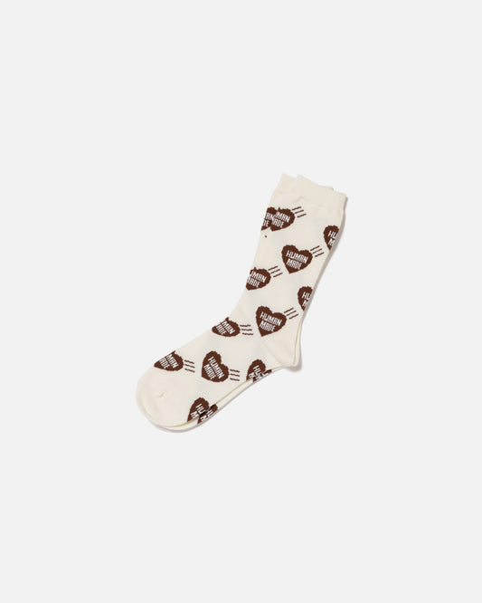 HEART SOCKS (BROWN)