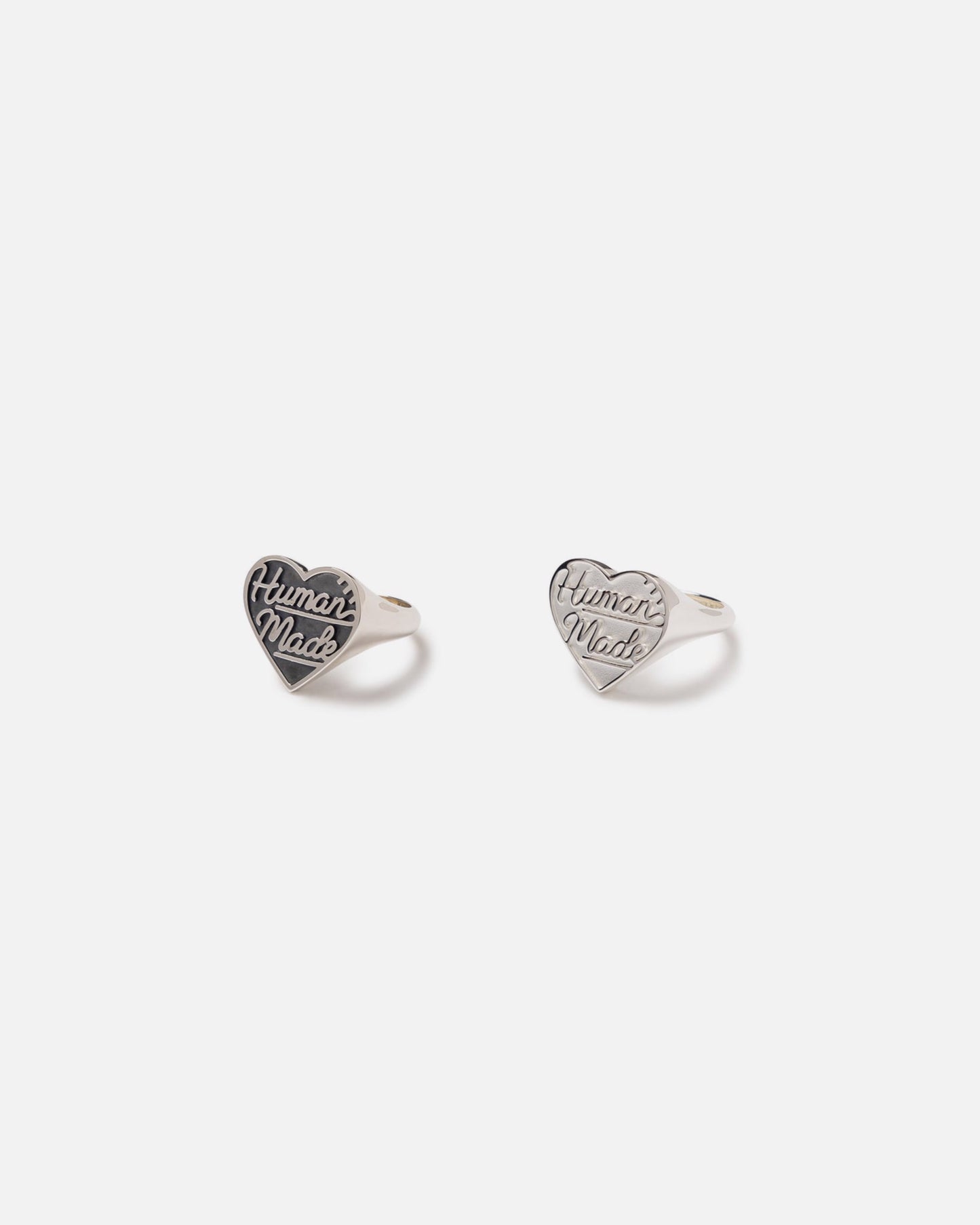 HEART SILVER RING (BLACK)