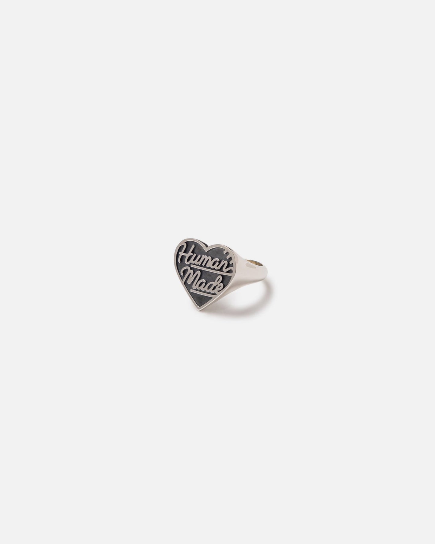 HEART SILVER RING (BLACK)