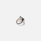 HEART SILVER RING (BLACK)