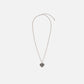 HEART SILVER NECKLACE (BLACK)