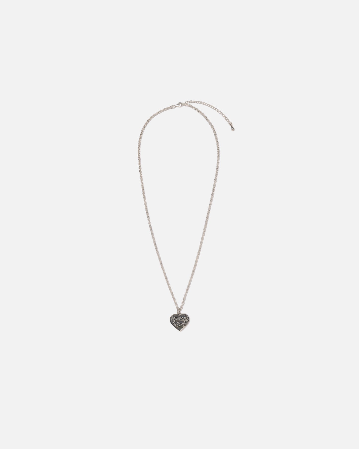 HEART SILVER NECKLACE (BLACK)