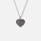 HEART SILVER NECKLACE (BLACK)