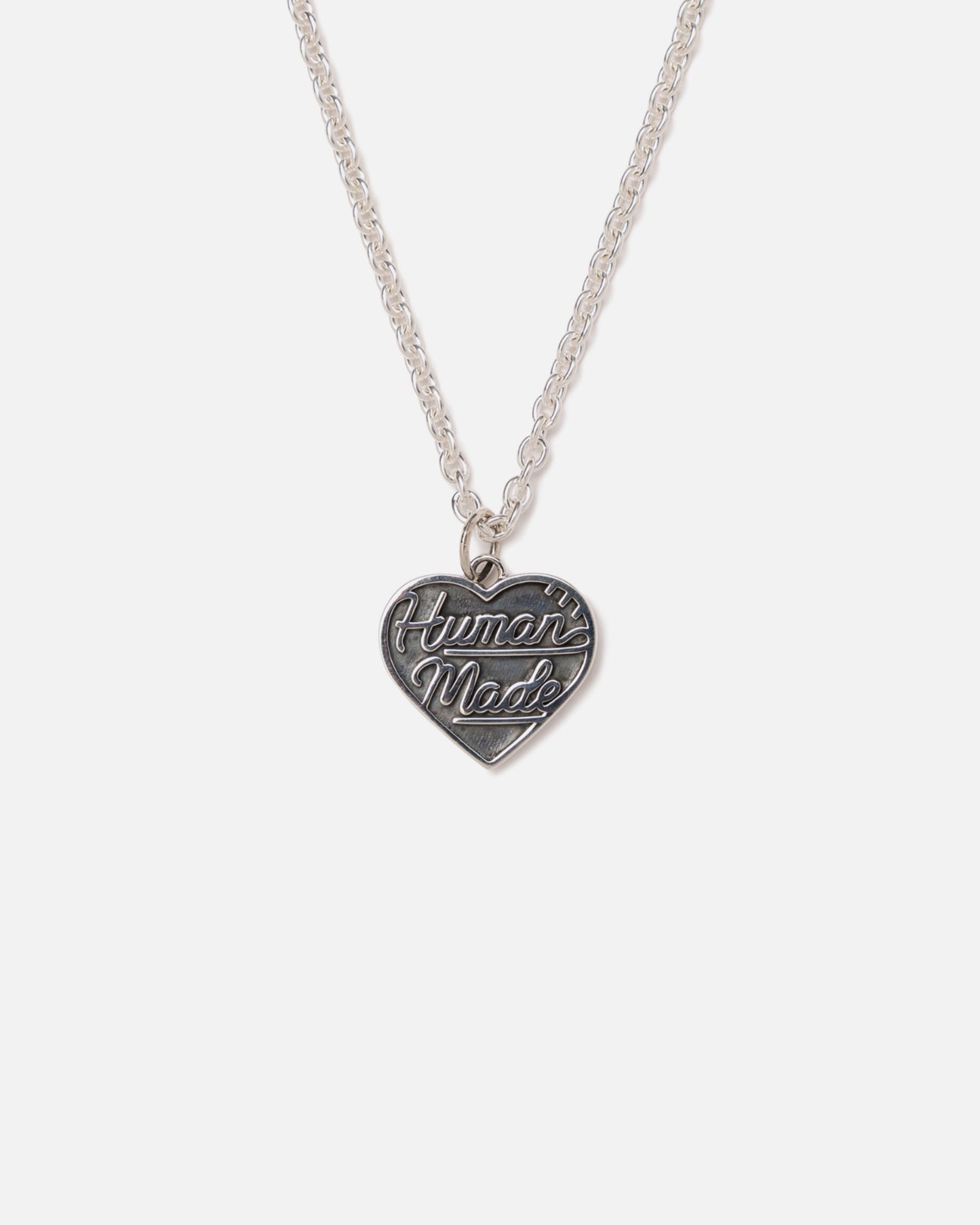 HEART SILVER NECKLACE (BLACK)