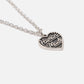 HEART SILVER NECKLACE (BLACK)