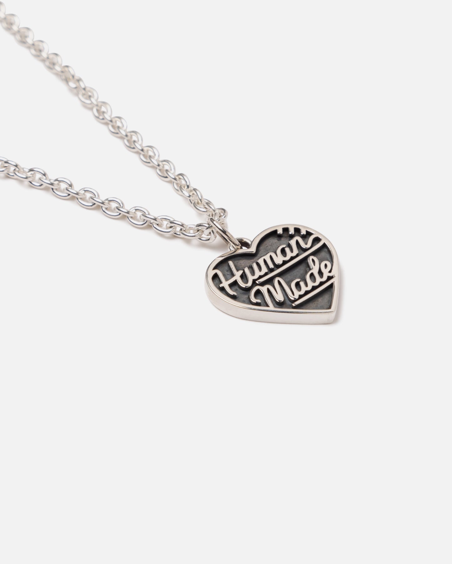 HEART SILVER NECKLACE (BLACK)