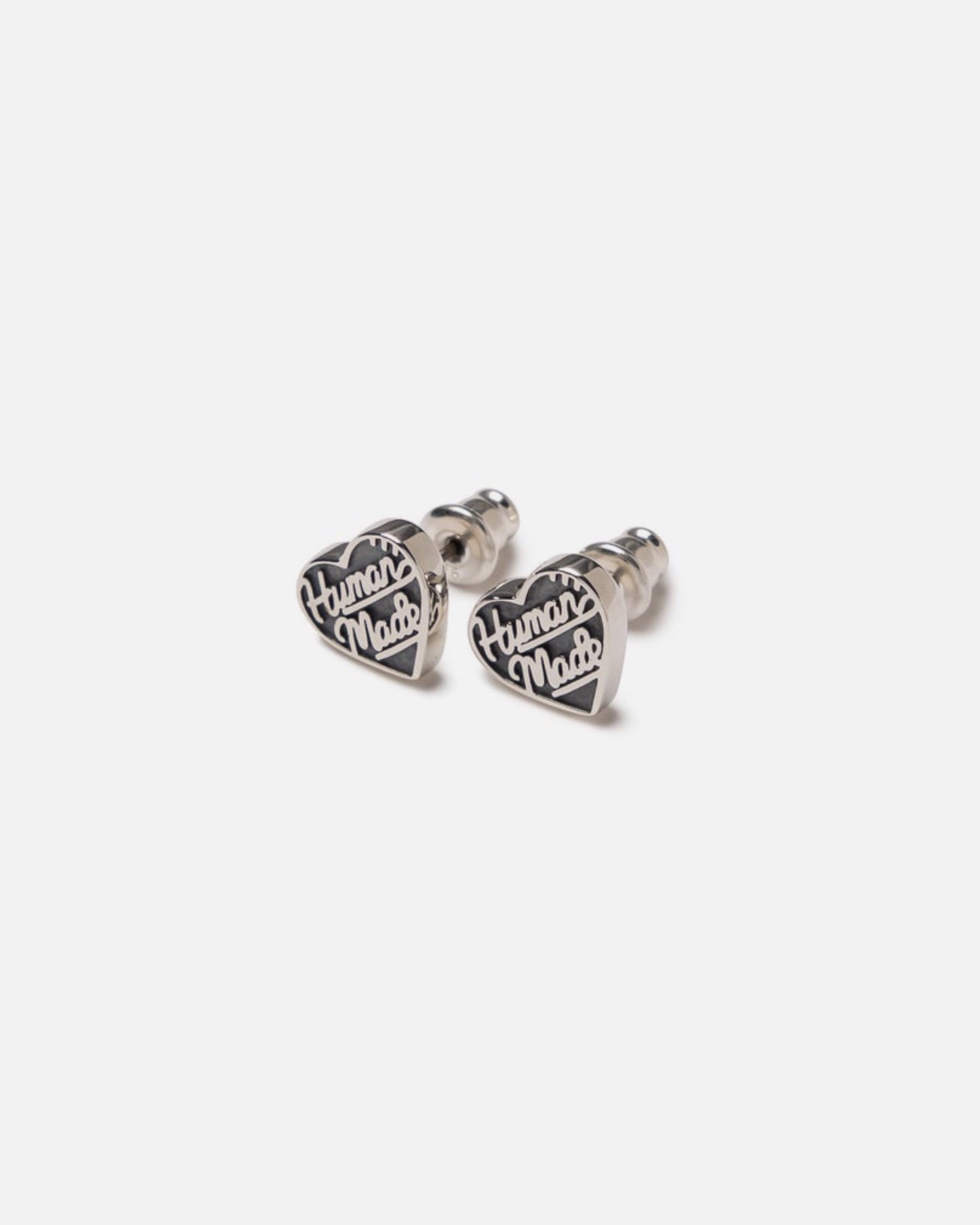 HEART SILVER EARRING (BLACK)