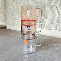 BEAMS JAPAN STACKING MUG CLEAR (CLEAR×ORANGE)